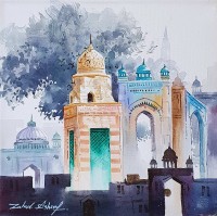 Zahid Ashraf, 12 x 12 Inch, Watercolor on Canvase, Cityscape Painting, AC-ZHA-041